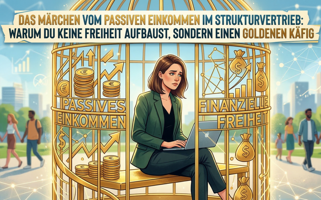 Das Märchen vom passiven Einkommen im Strukturvertrieb: Warum du keine Freiheit aufbaust, sondern einen goldenen Käfig
